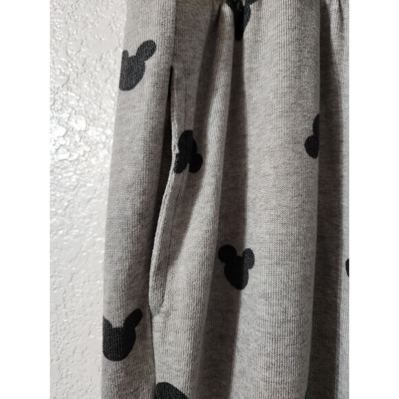 Disney Mickey Mouse Pajama PJ Set Womens Small Gray Tapered Stretch Pockets Tie - Picture 5 of 5